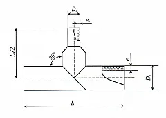 Тройник сварной ПНД ПЭ100 переходной 250х110 мм SDR 17